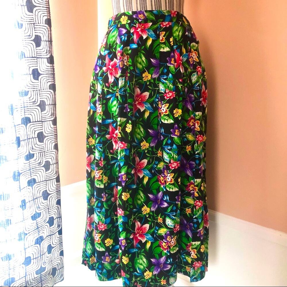 Vintage 1990s Long Floral Skirt Size 10